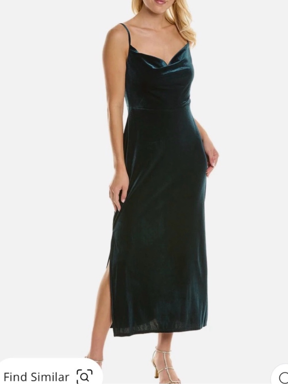 Taylor Velvet Cowl Neck Maxi Dress Green Size 16 NWT